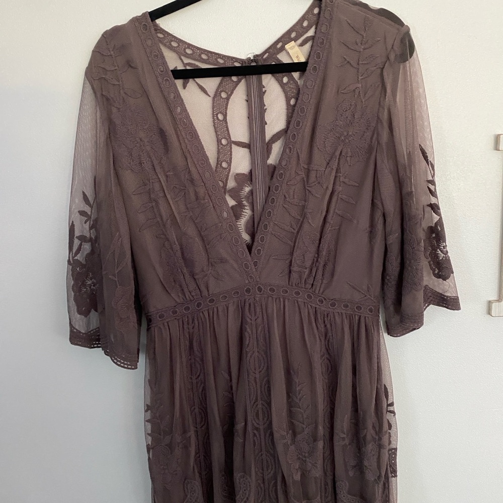 Lace Romper Maxi Dress.  Size L - Picture 5 of 6